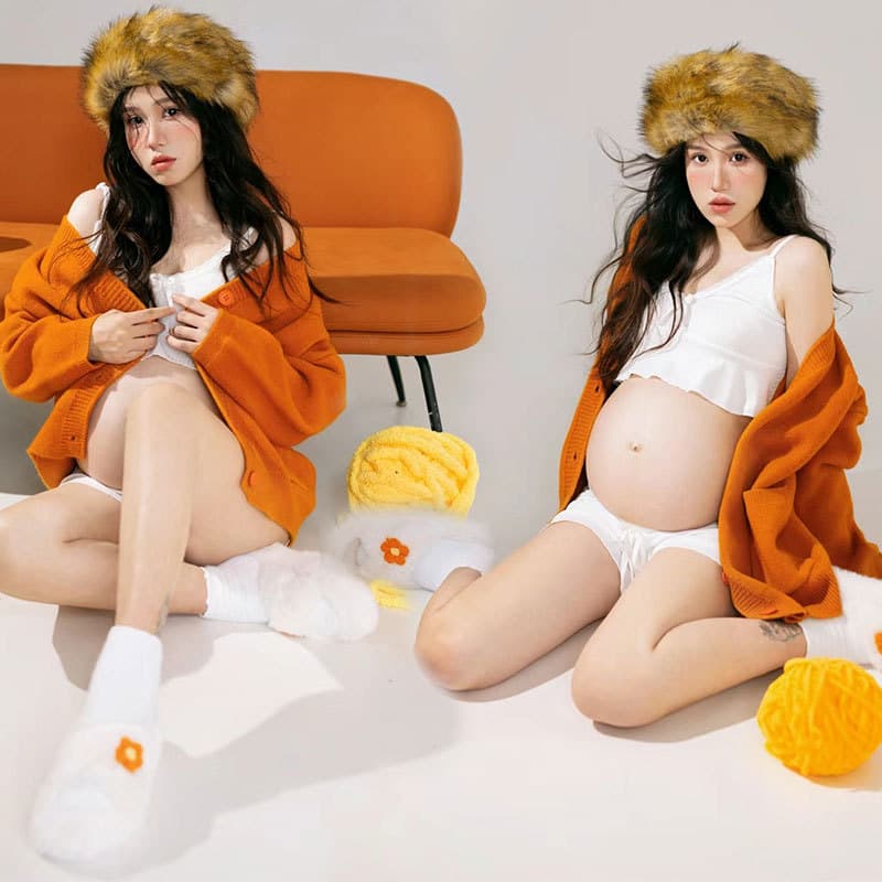 Estúdio de fotos novo estilo dragão ano mulheres grávidas tema fotografia roupas mamãe grávida interior arte privada fot