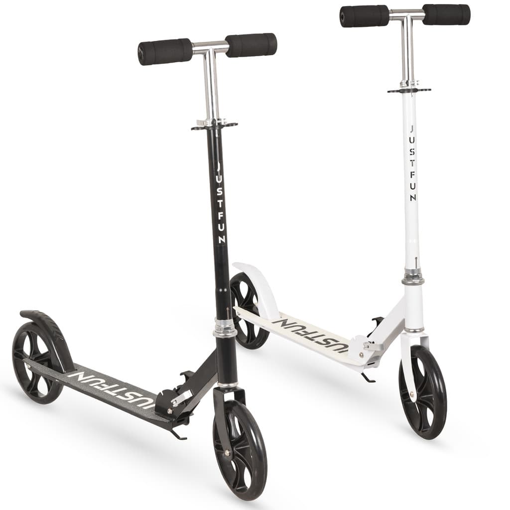 Patinete Infantil Adulto Juvenil 2 Rodas Dobrável Portátil Branco, Preto