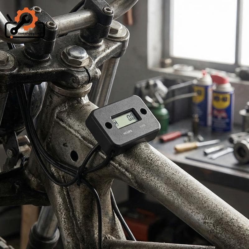 [LOV] 1 Conjunto De Medidor De Hora De Trabalho De Motor De Motocicleta Temporizador Indutivo À Prova D'água Display LCD