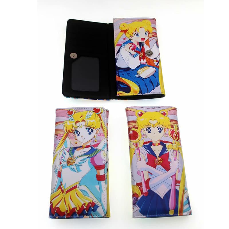 Carteira PU Anime Carteira Sailor Moon Moon Hare Carteira Longa AAGQ