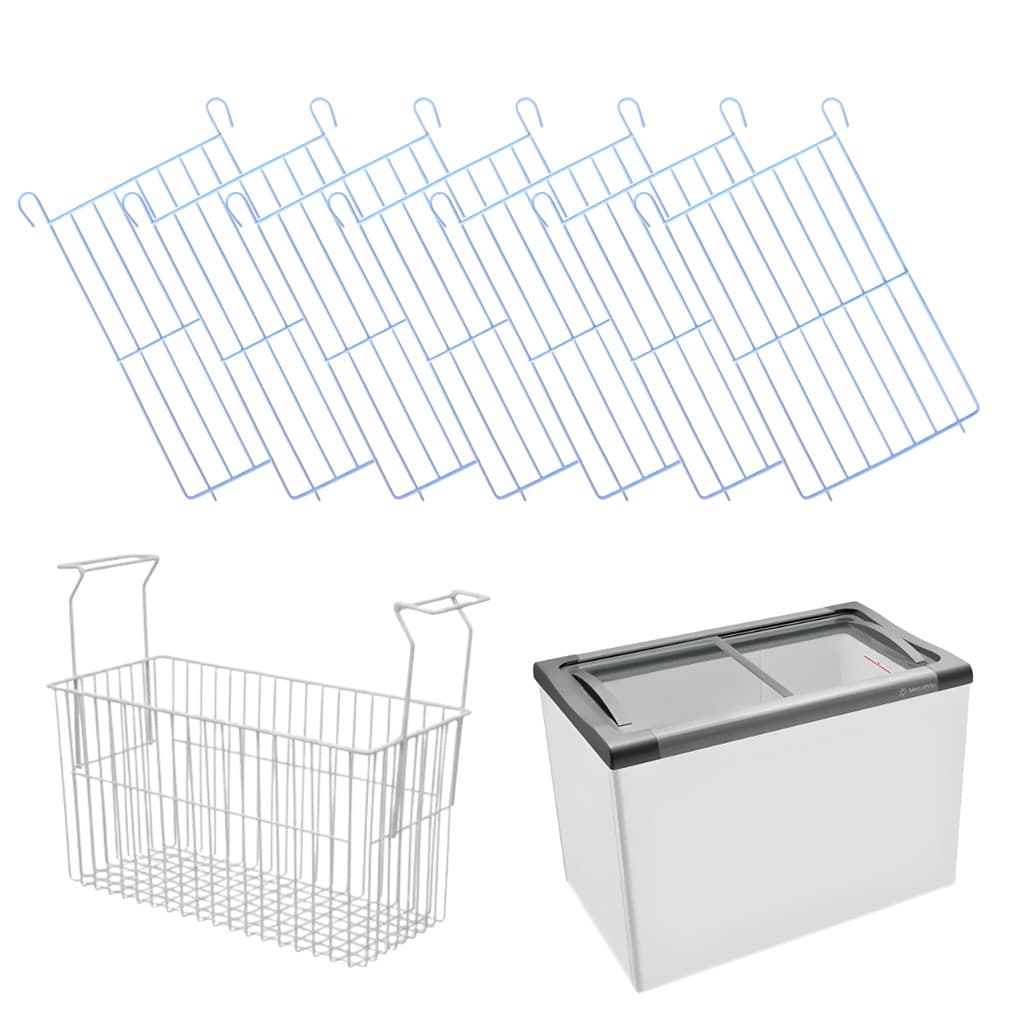 Kit 3, 6 e 9 Separadores para Freezer Horizontal Polpas Picolés Congelados