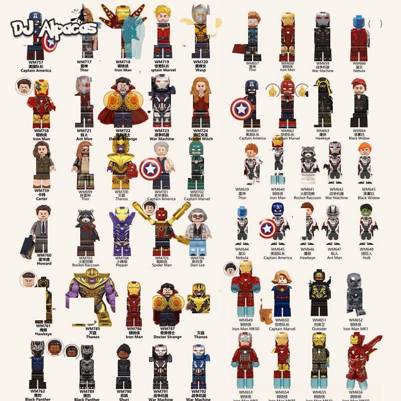 Blocos De Construção Figuras Brinquedo Colecionável WM721 WM722 WM723 WM724