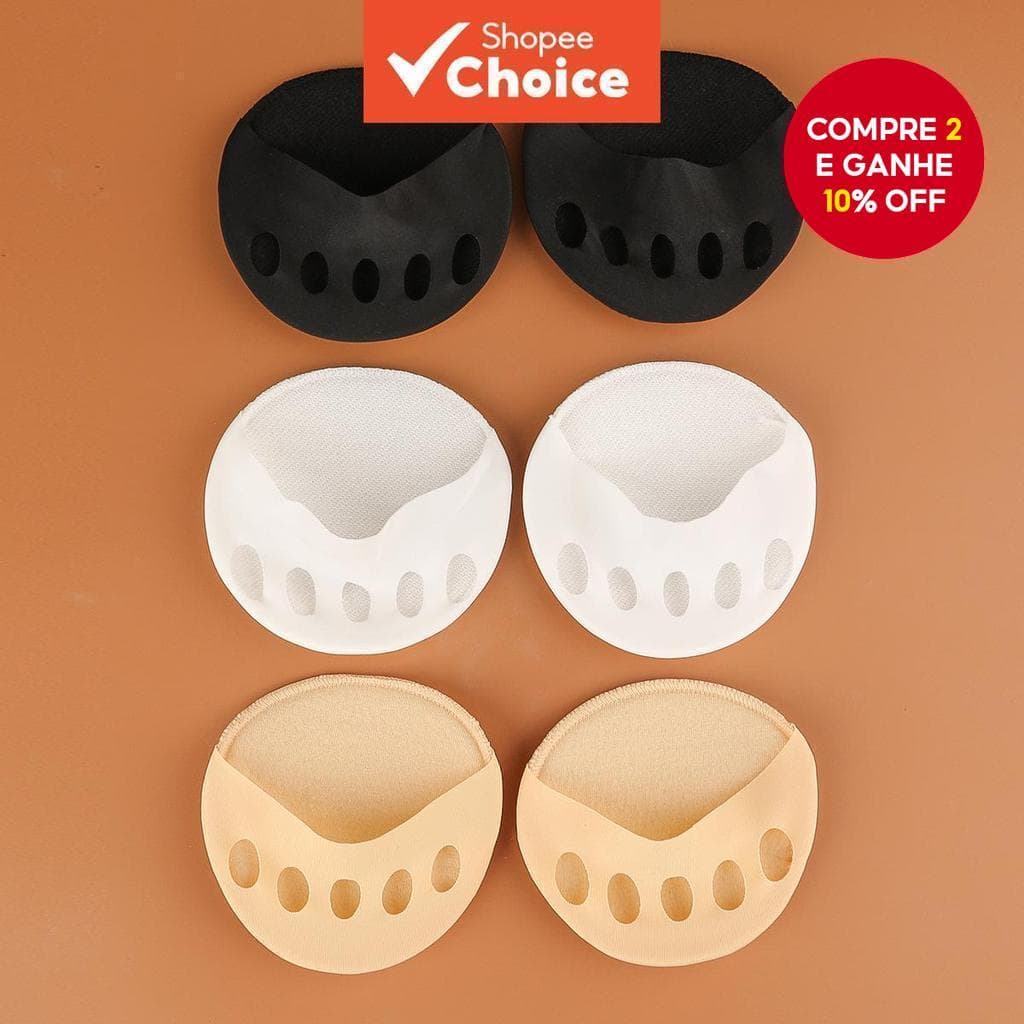 3 Pares De Almofadas Para Antepé Em Tecido Favo De Mel : Metatarsais Conforto Na Bola Dos Pés-Disponíveis 3 Cores Elegan