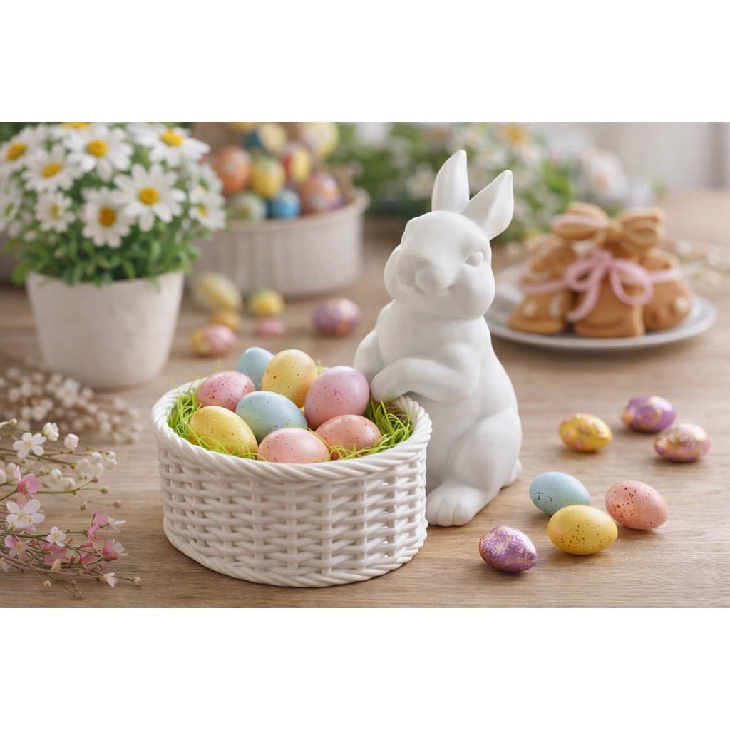 Enfeite Decorativo de Páscoa para Ovos de Chocolate coelhinho de pascoa ovos de chocolate cesta