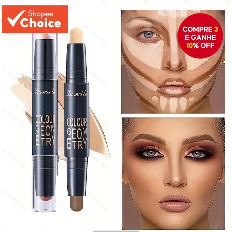 Caneta De Contorno 3d Lameila, Com Iluminador E Corretivo, Ideal Para Maquiagem Feminina E Contorno Do nariz