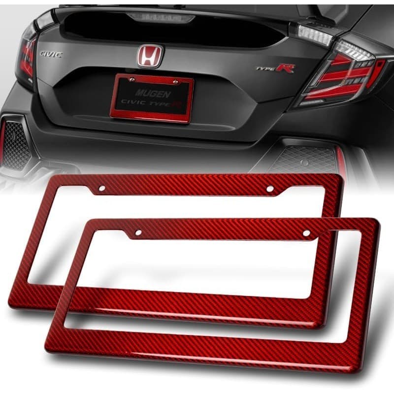 Fique Ajustado 2 Peças Universal Tipo-2 Lado Dianteiro/Traseiro 100 % Vermelho Real Fibra De Carbono Quadro De Cobertura