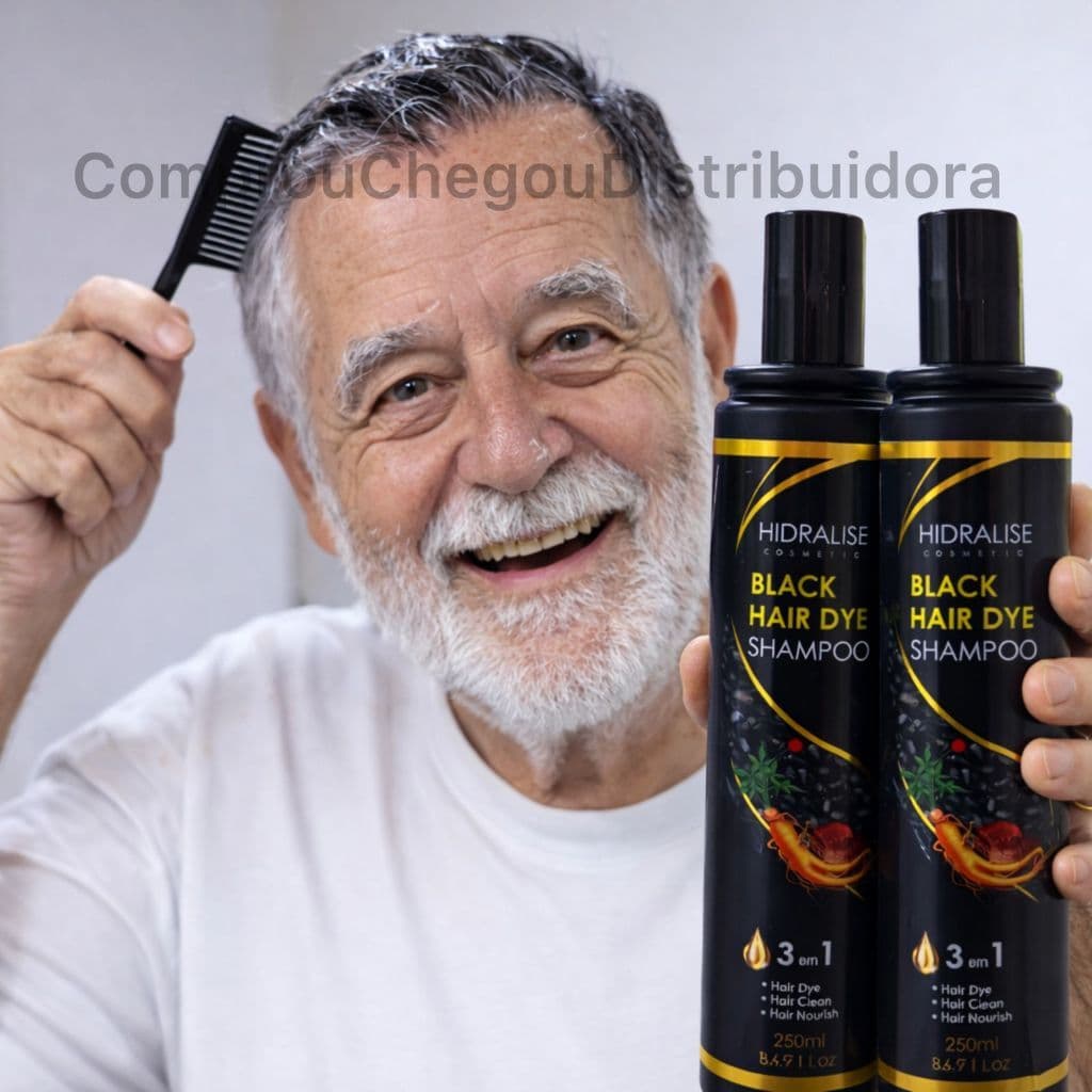 Shampoo Escurecedor Hair Dye 3 em 1 250ml Reduz Fios Brancos Hidralise Envio Imediato 2 un 3un 1 un