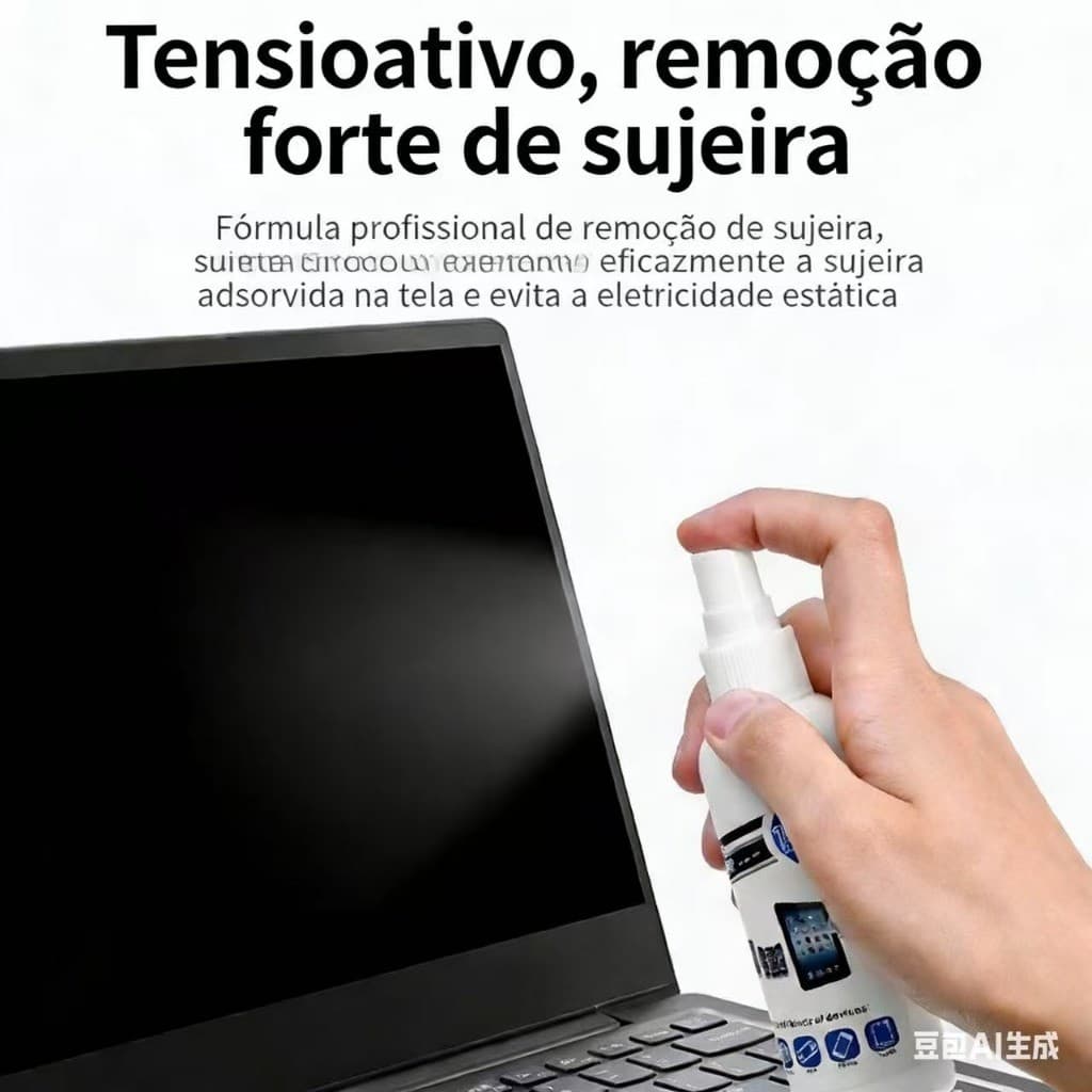 Kit 3 Em 1 Limpeza De Tela Lcd Com Solução, Pano E Escova sem Manchar para TVs celulares câmeras etc
