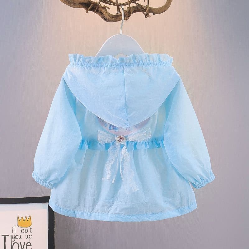 Crianças roupas meninas protetor solar roupas 2025 primavera verão novo estilo bebê moda jaqueta bebê Elsa princesa com 