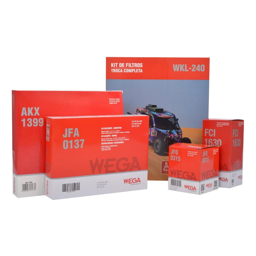 Kit De Filtros Nissan Kicks E Versa 1.6 Wkl240 Wega