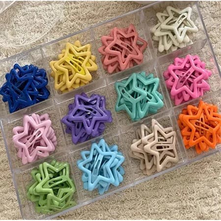 Kit De Grampos De Cabelo Tic Tac , Estrela Coloridos