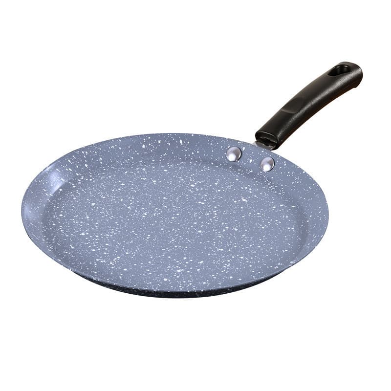 Panela Antiaderente Multifuncional 24cm para Panquecas e Crepes - Revestimento de Pedra, Alça de Madeira