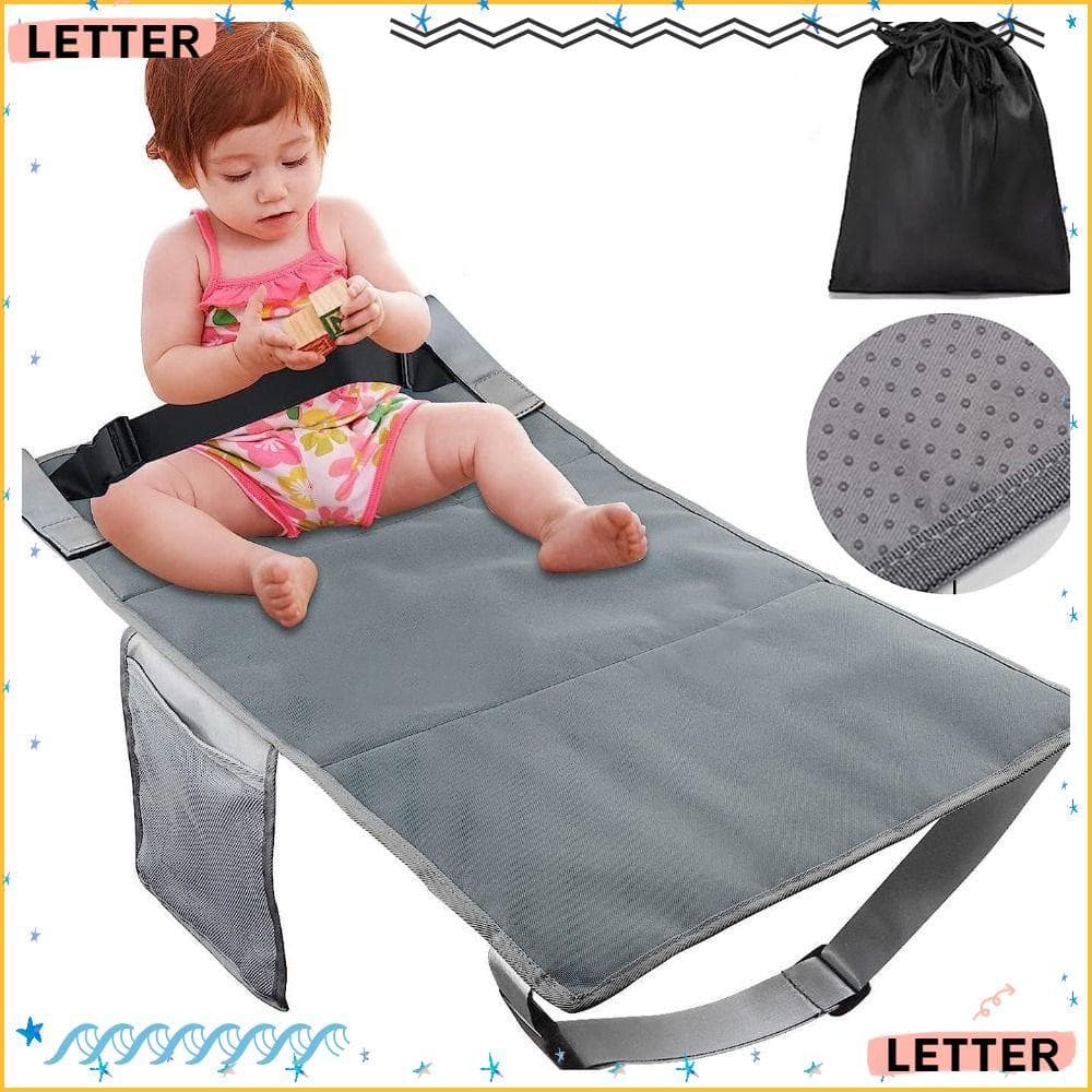 Cama De Pedais De Bebê Com Letras , Avião Portátil Preta Para Crianças , Cinza Azul Bolsa Extensor De Assento