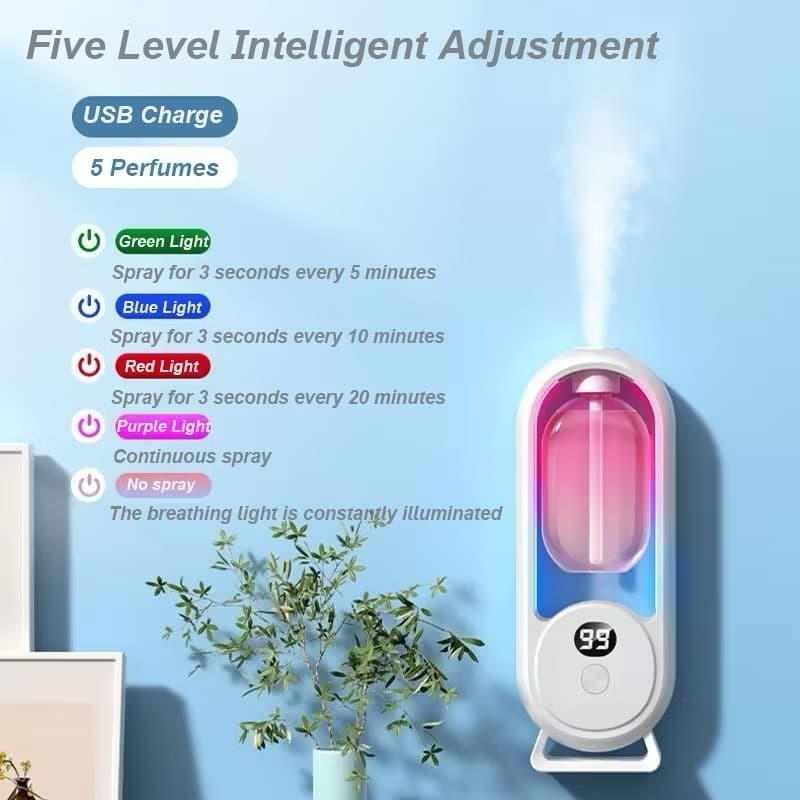 Difusor de aroma de parede sem fio | Umidificador e desodorizador de ar sem necessidade de perfuração