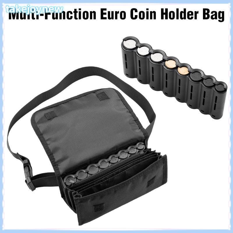 [takejoynewBR] Bolsa De Cintura Multi Poeta Porta-Moedas Euro Armazenamento De Portátil Caixa De Dinheiro Carteira Para 