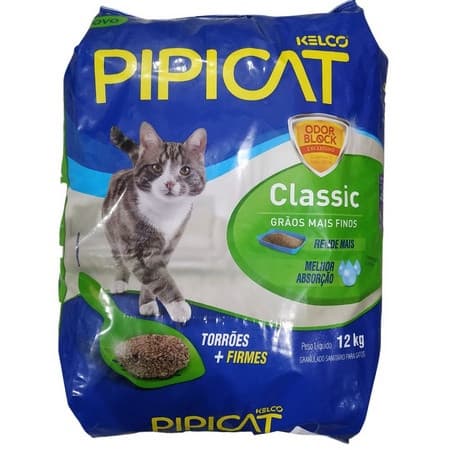 Areia Higiênica Para Gatos Pipicat Classic 12 kg