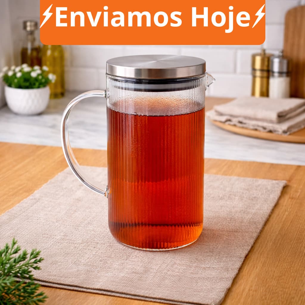 Jarra classic de Vidro Borossilicato com Tampa 1,4L 1,1L | Unitário ou 3 Unidades