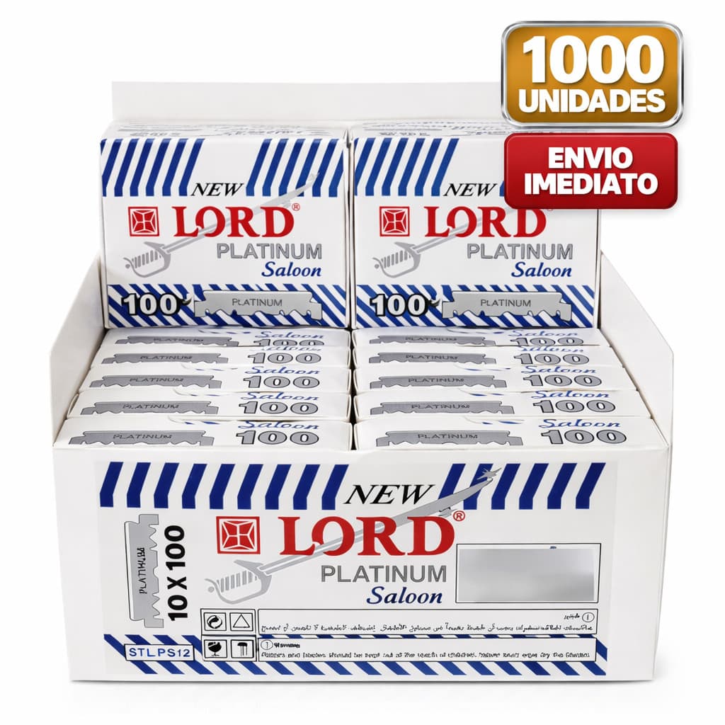 Kit 1000 Meia Lâminas Barbear Inox Lord Platinum Original Nf