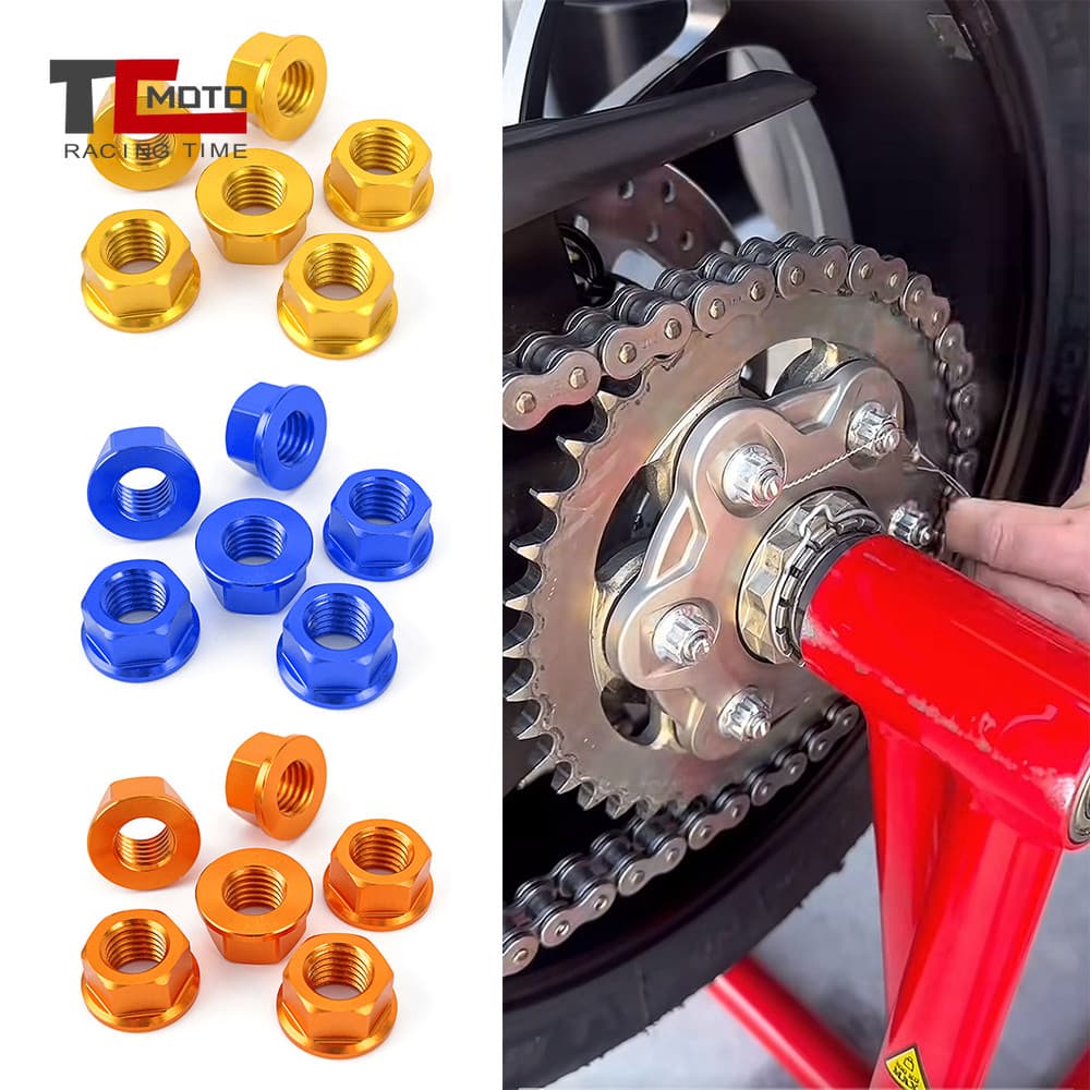 M10 * 1.5 Porcas Do Eixo Da Roda Dentada Traseira Porca Sextavada Coroa Universal Para Motocicleta De Rua