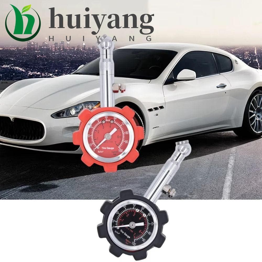Medidor De Pressão De Ar HUIYANG , Pneu Com Capa Protetora De Borracha De 0 A 100 PSI , Mostrador Grande