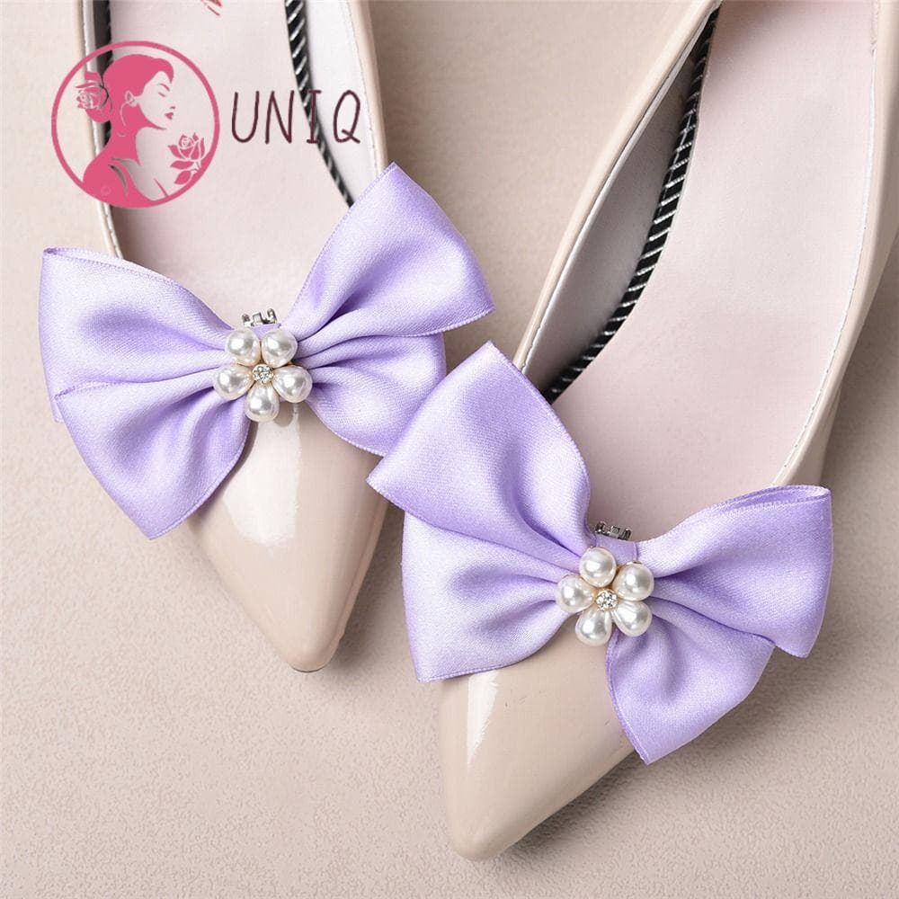 UNIQ 2 Peças De Clipes De Sapato Para Casamento Com Pingentes Removíveis E Laço