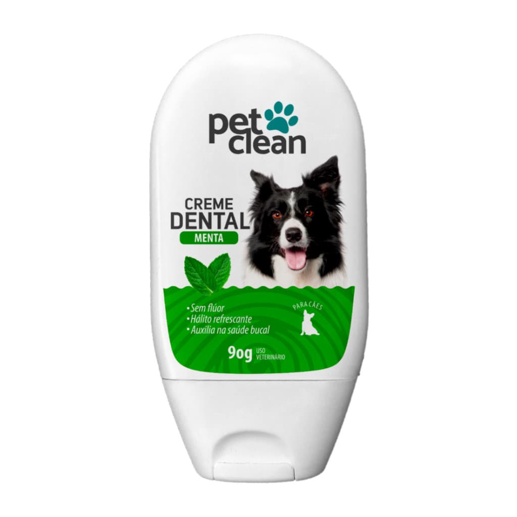Pasta De Dente Creme Dental Sabor Menta Para Cães e Gatos Pet Clean Sem Flúor Refrescante Tártaro