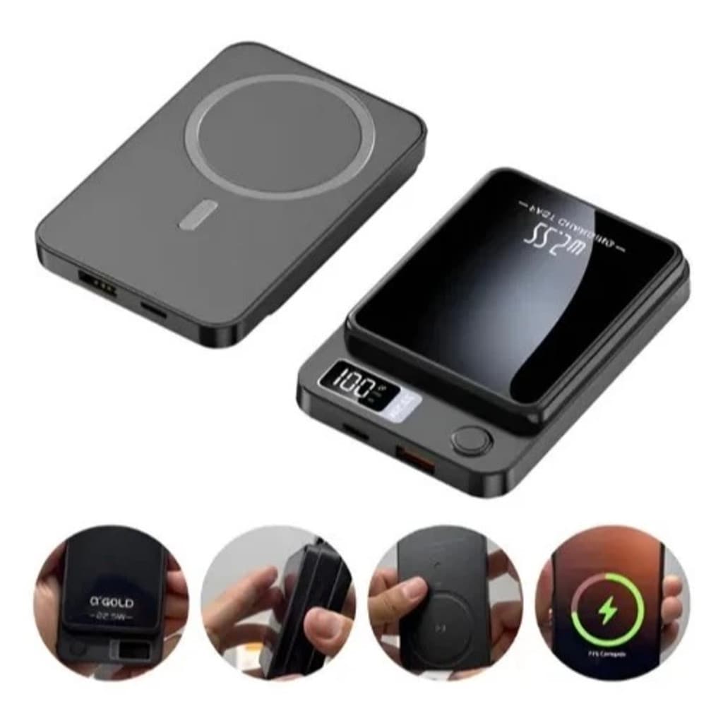 2 EM 1 Carregador Portátil 10000mAh 22.5W Super carregamento rápido Para Iphone Indução Magsafe Powerbank Battery Pack