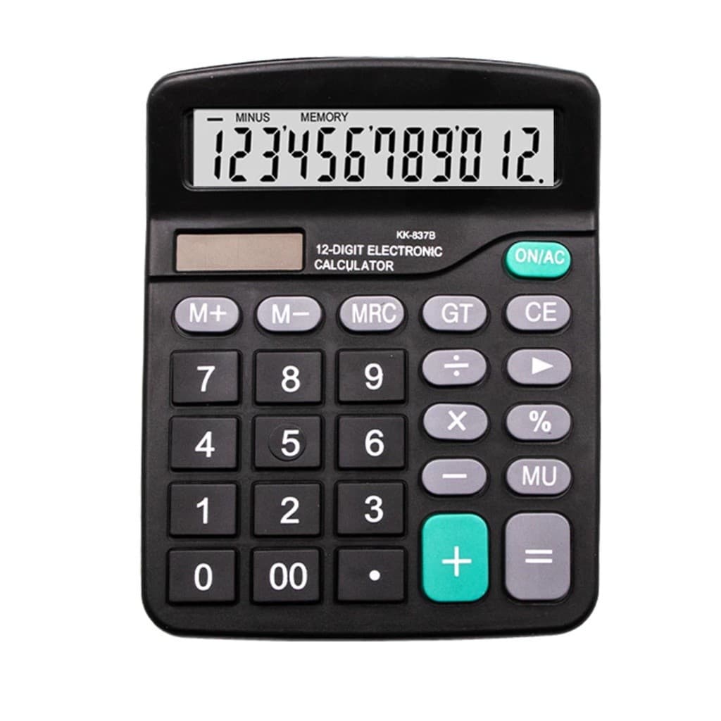 Calculadora de Mesa K-837B – Comercial, Escritório, Display 12 Dígitos, Prática e Funcional