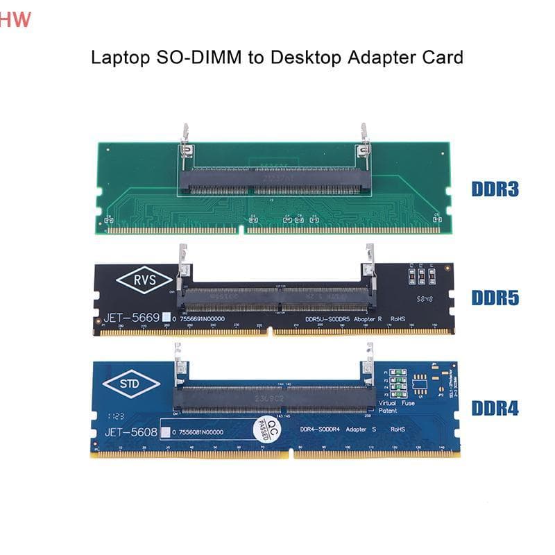 DDR3 DDR4 DDR5 Laptop SO-DIMM Para Adaptador De Mesa Conversor De Cartão Conector De Memória RAM