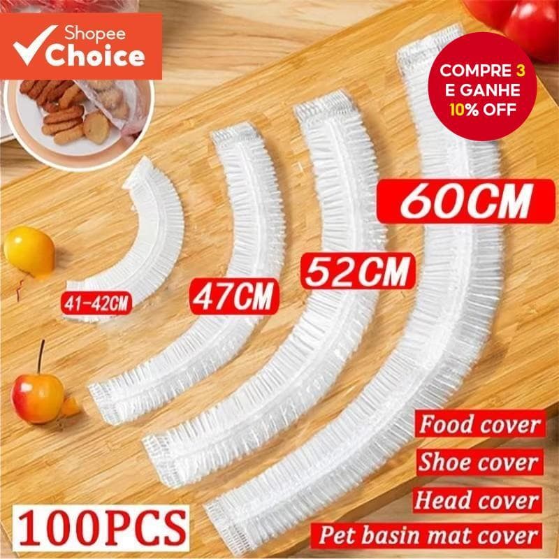 100 Peças Capas Elásticas Para Alimentos Descartáveis Sem BPA Envoltório De Cozinha 42 Cm 52 Adequado Armazenamento De F