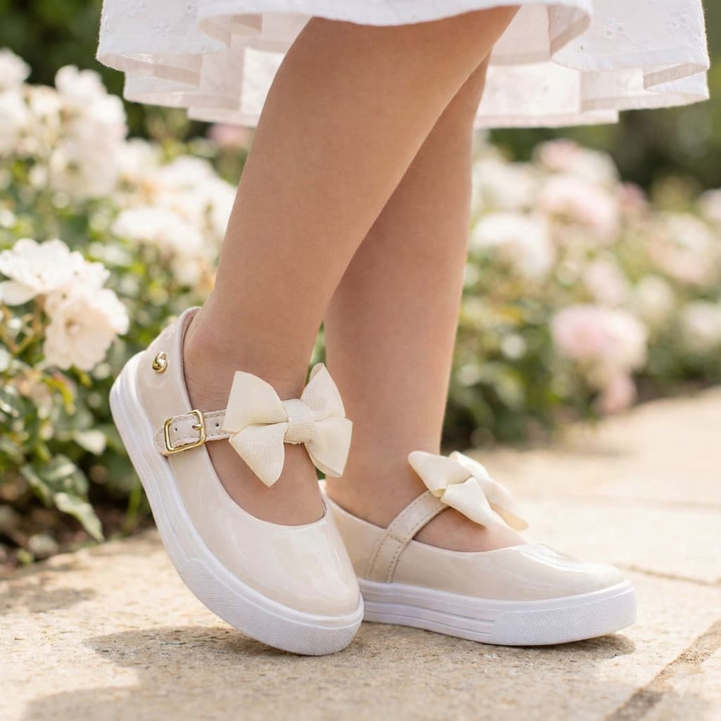 Sapatilha Boneca Laço Menina Infantil Daminha Casamento Batizado Confortável