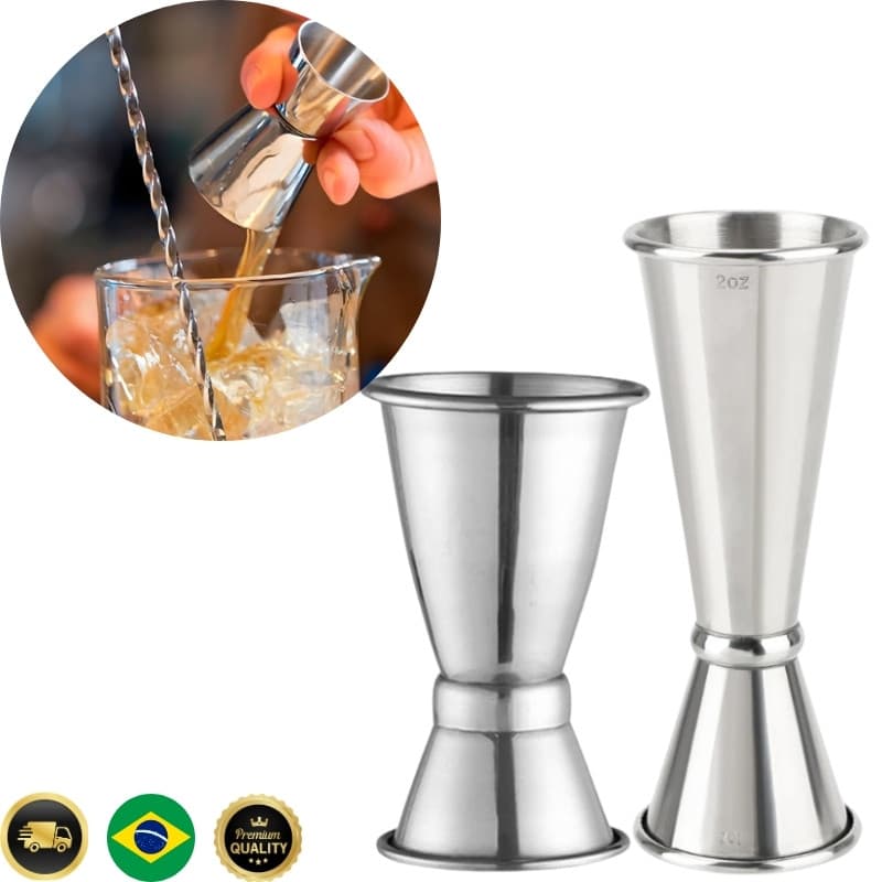 Copo Dosador de Drink Inox Profissional – Medidor de Bebidas para Bartender, Whisky, Vodka e Gin