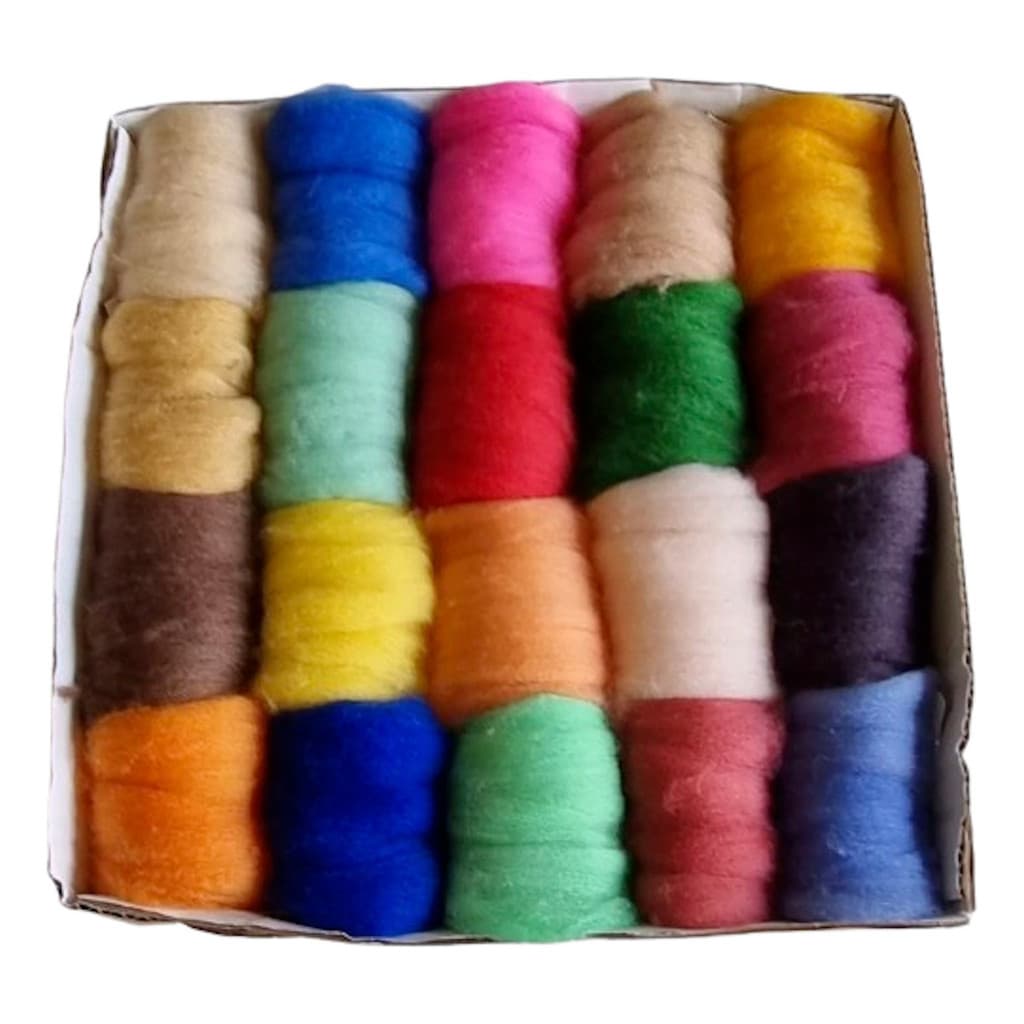 Kit Lã Merino Colorida Para Feltragem 200 Gramas