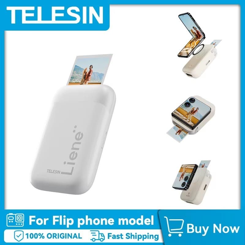 Impressora Fotográfica Portátil TELESIN Liene Bluetooth Mini Impressora Sem Tinta 300dpi