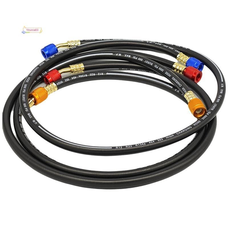 1.8M 3 Conjuntos De Tubo De Refrigerante Anti-Explosão Preto Peças Kit Mangueira Para R12 , R22 , R134A , 404,502 , HVAC