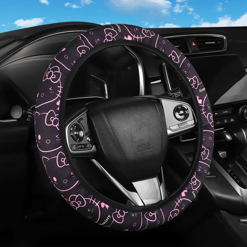 Aperto de direção do carro dos desenhos animados aperto elástico sem anel kt gato quatro estações Universal