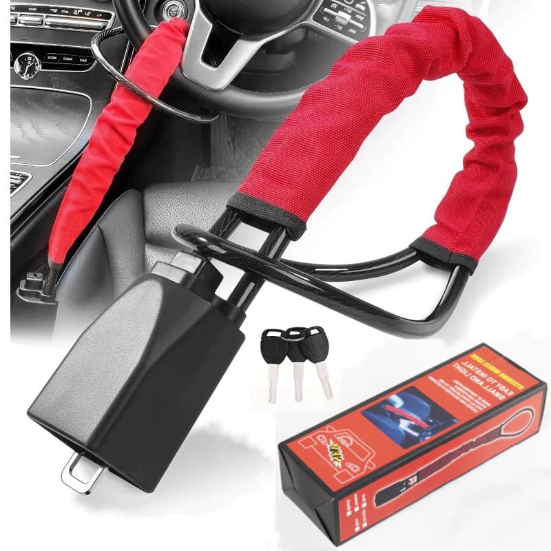 Bloqueio De Volante Anti-Roubo Cinto De Segurança Do Carro Veículo 3 Chaves