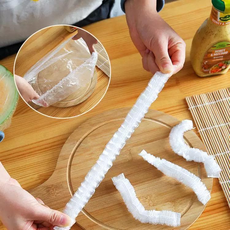 Tampas De Plástico Descartável Com 100 Peças Para AlimentoMantenha-o fresco