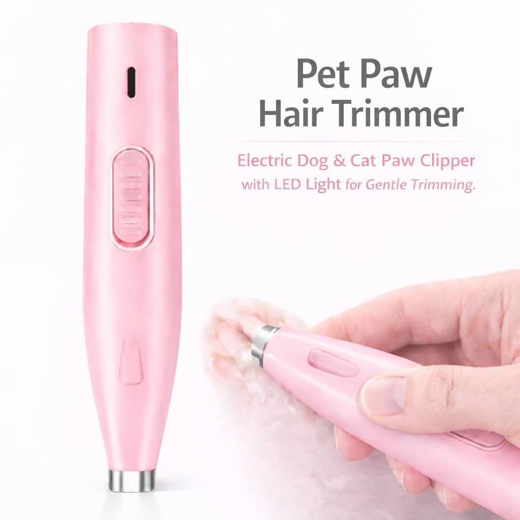 Aparador De Pêlos De Pata De Animal De Estimação Cortador Elétrico Para Cães E Gatos Com Luz LED Aparar Suave