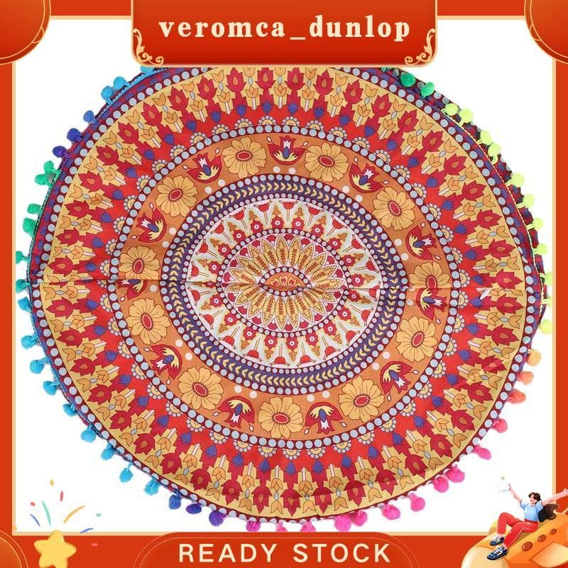 Mandala Indiana Piso Redondo Boêmio Almofadas Capa 13