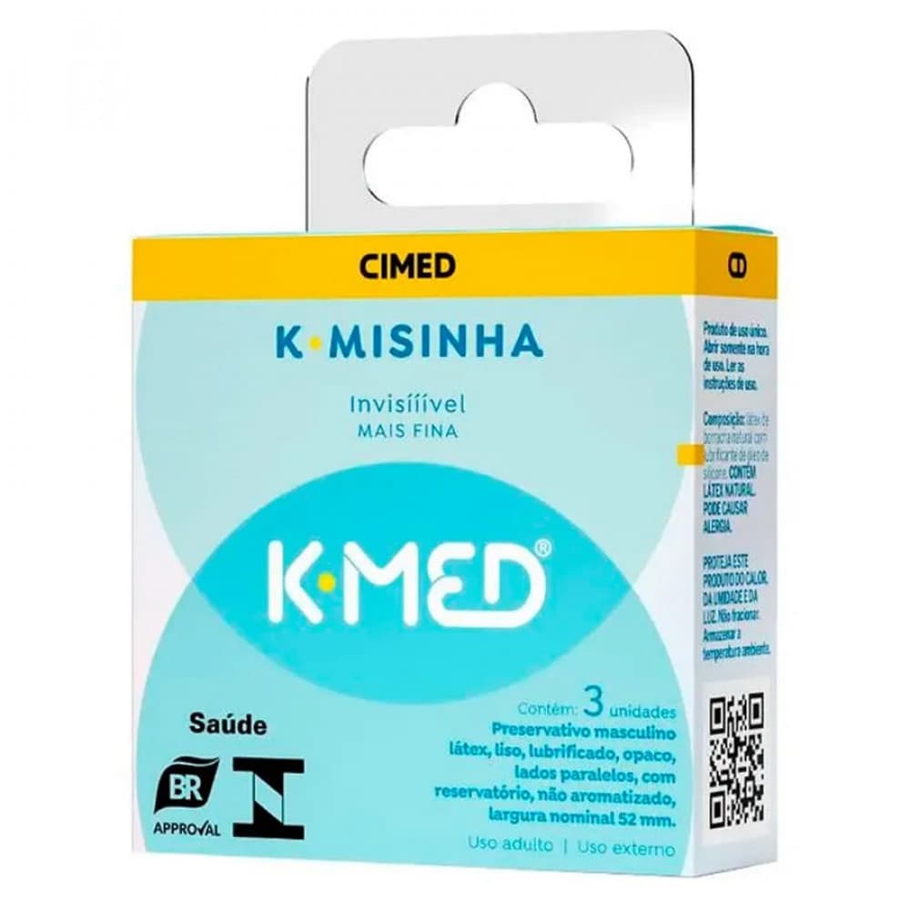 Preservativo Masculino K-Misinha Invisível 3 Unidades K-Med