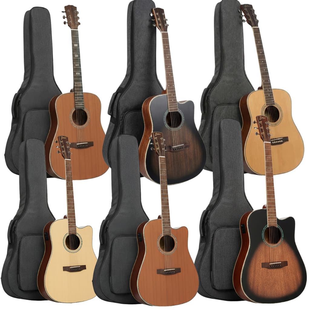 Violão Eletroacústico Folk Zellmer Aço para Destro Com Capa Premium