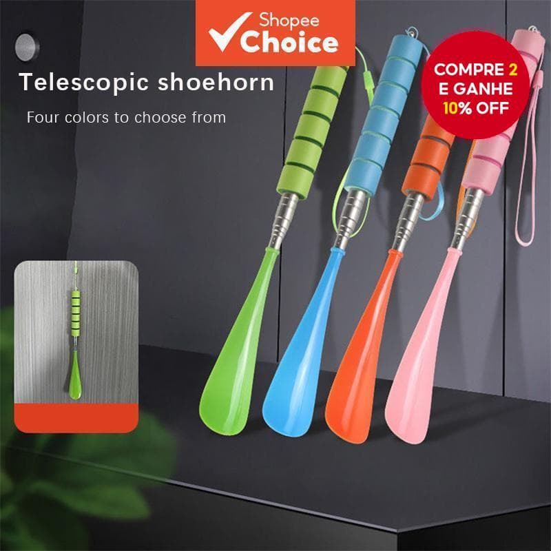 Calçadeira Telescópica De Metal – De Cabo Longo Ajustável De 29 Cm A 70 Para Homens , Mulheres E Crianças