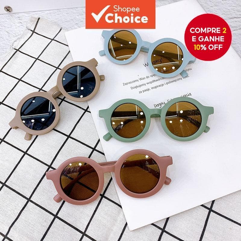 Óculos De Sol Redondos Vintage , Para Bebês , Meninos E Meninas , Proteção UV400 , Clássicos Crianças Da Moda
