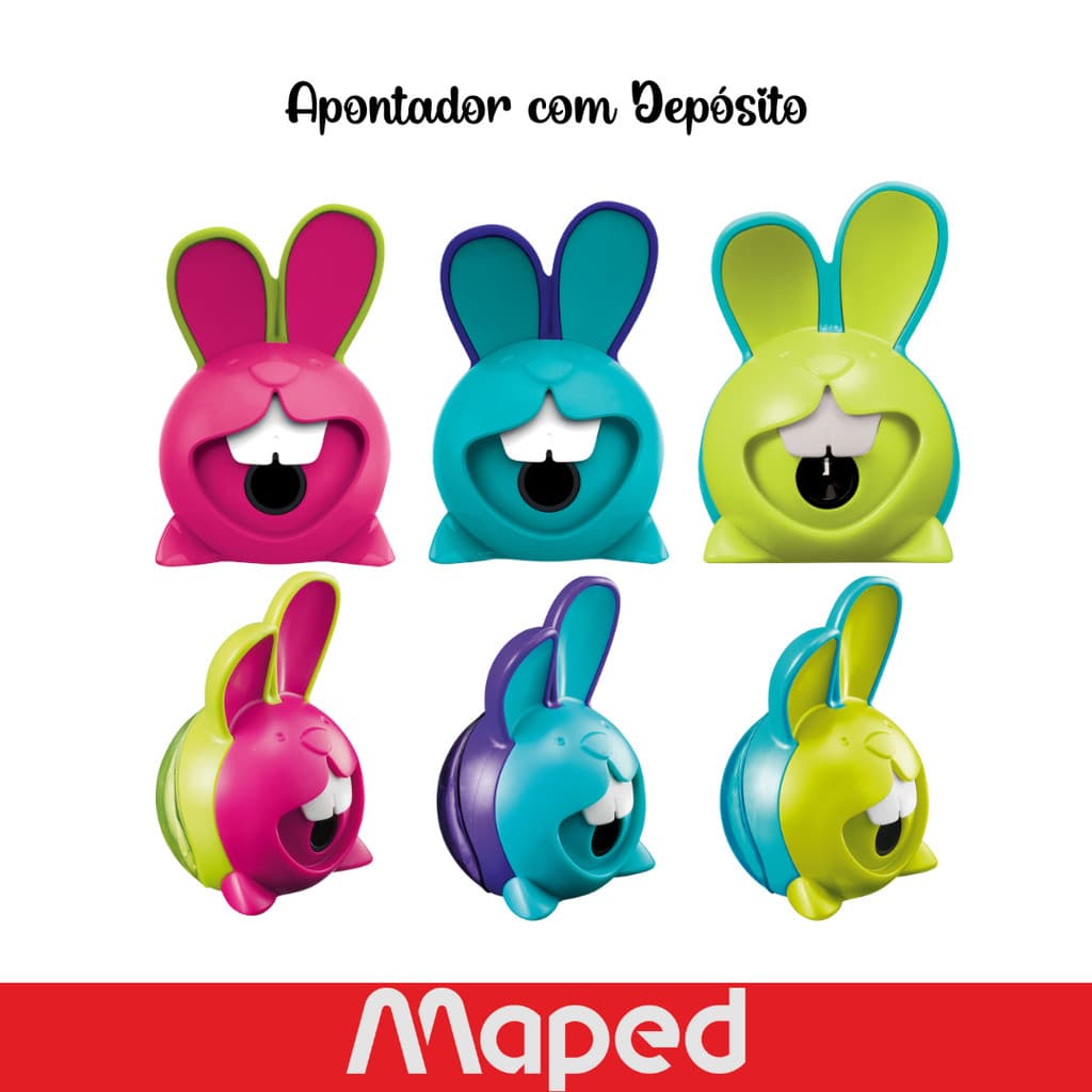 APONTADOR CROC CROC COELHO 1 FURO COM DEPÓSITO MAPED - COR SORTIDA