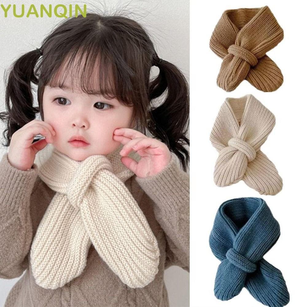 YUANQINZT Cachecol Para Meninos E Meninas , Lenço De Malha Infantil Casual De Cor Sólida , Cachecóis Quentes De Inverno