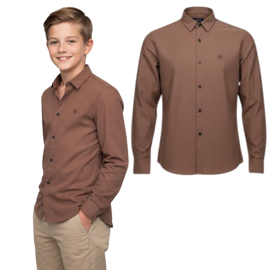 Camisa Infantil Social Manga Longa Meninos