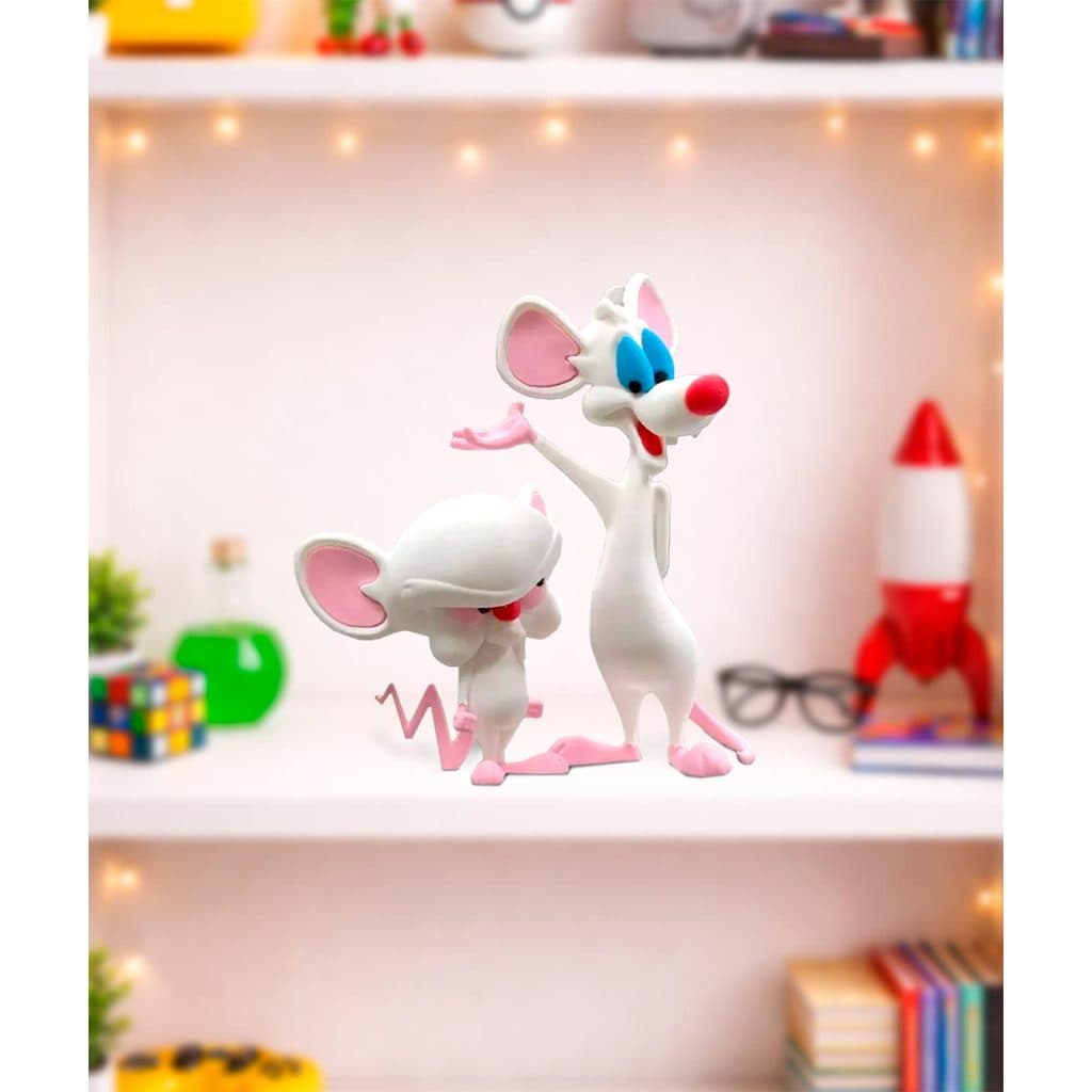 Pink e Cérebro Bonecos Decorativos 3D Geek Grande 25cm | Personagens Clássicos TV | Presente Nerd Colecionável