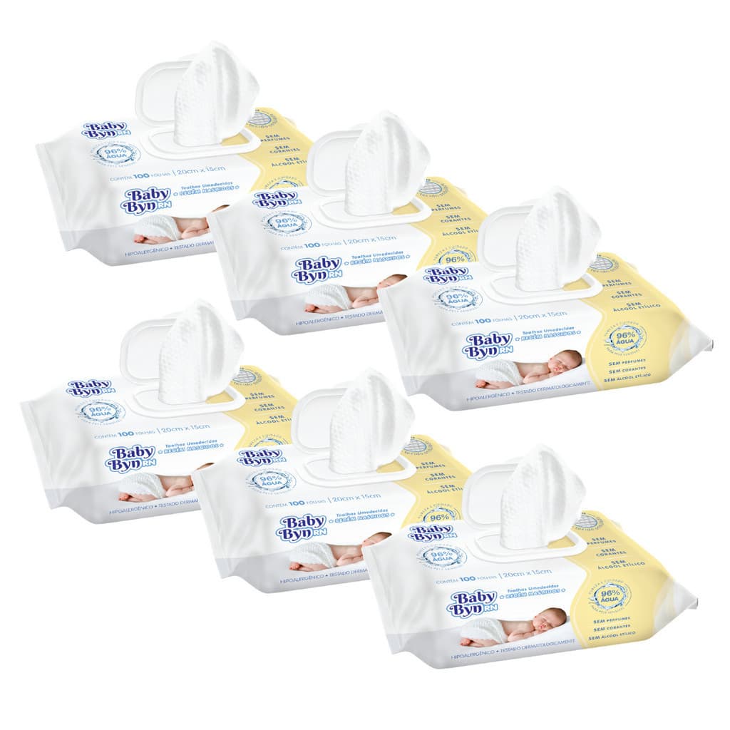 Lenço Toalha Umedecida Baby Byn Recém Nascido 600 Unidades
