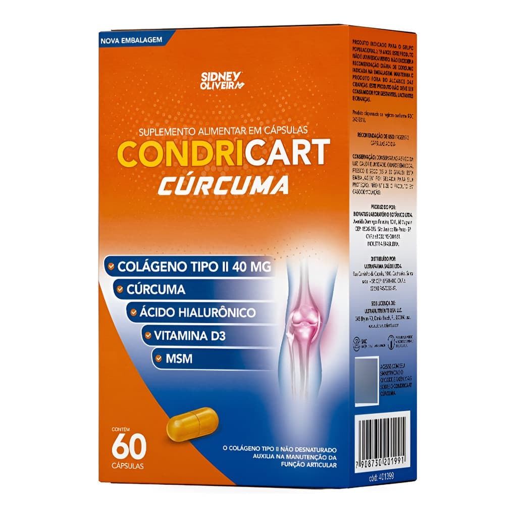 Suplemento Nutricional Colágeno Tipo Ii Sidney Oliveira Condricart 60 Cápsulas Neutro